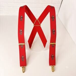 Vintage CAS West Germany Christmas Suspenders Santa Claus Adult Size